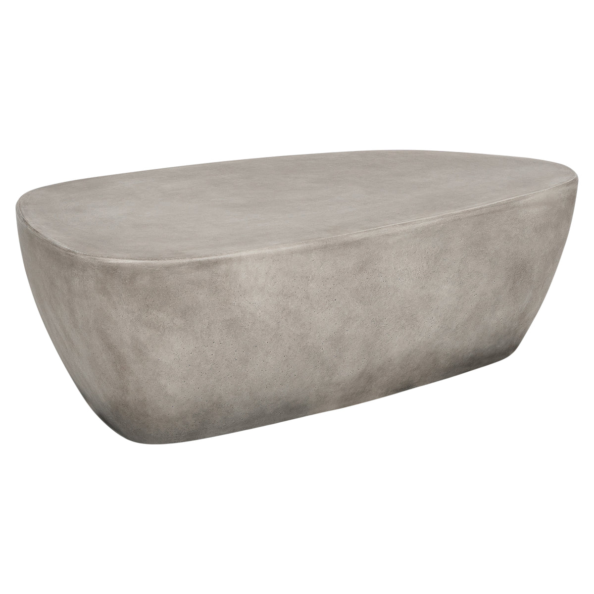 Flat Pebble 120x70cm Concrete Coffee Table, Weathered Cement