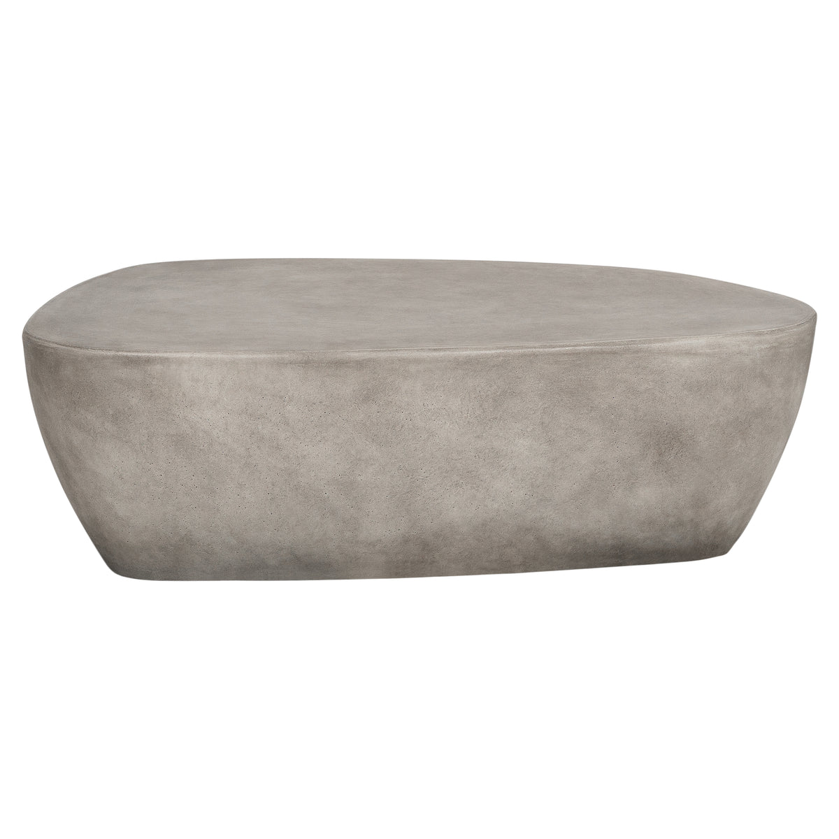 Flat Pebble 120x70cm Concrete Coffee Table, Weathered Cement