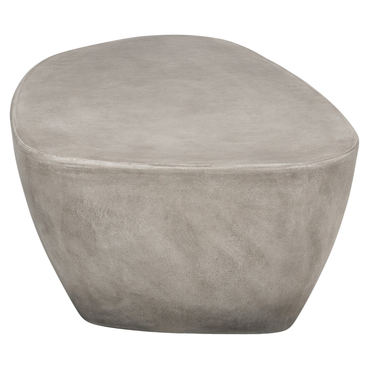 Flat Pebble 120x70cm Concrete Coffee Table, Weathered Cement