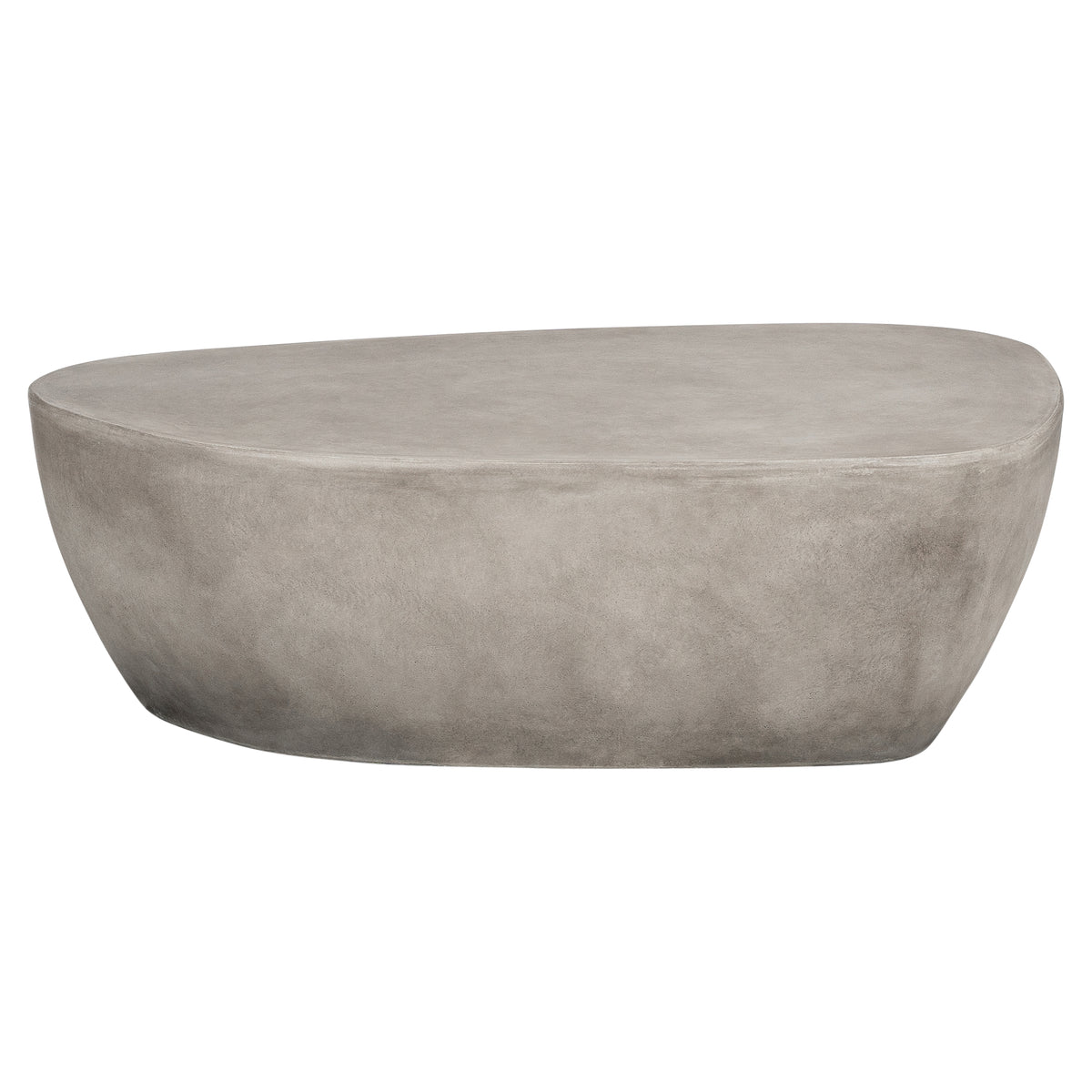 Flat Pebble 120x70cm Concrete Coffee Table, Weathered Cement