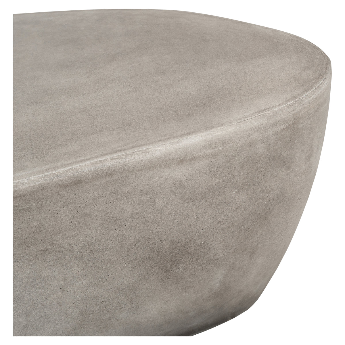 Flat Pebble 120x70cm Concrete Coffee Table, Weathered Cement