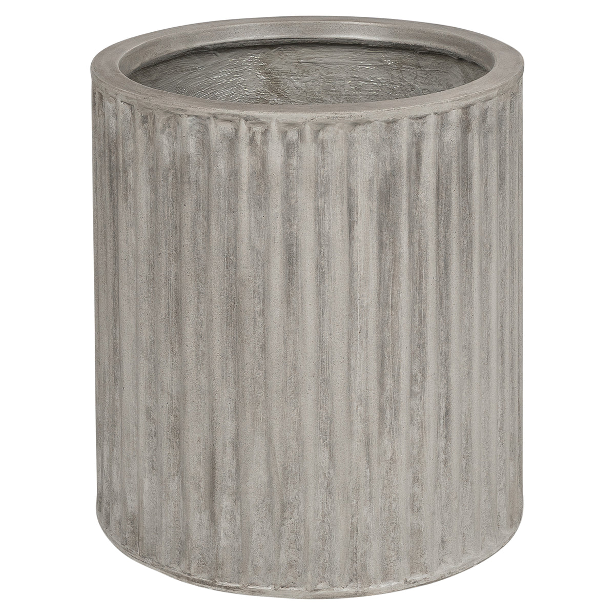 Olea 80cm Concrete Fluted Planter Set, Weathered Cement