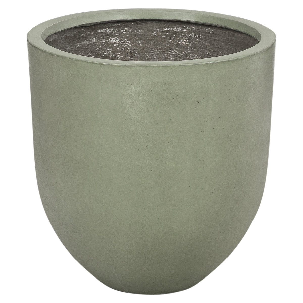 Velia 67cm Concrete Round Planter Set, Olive Green