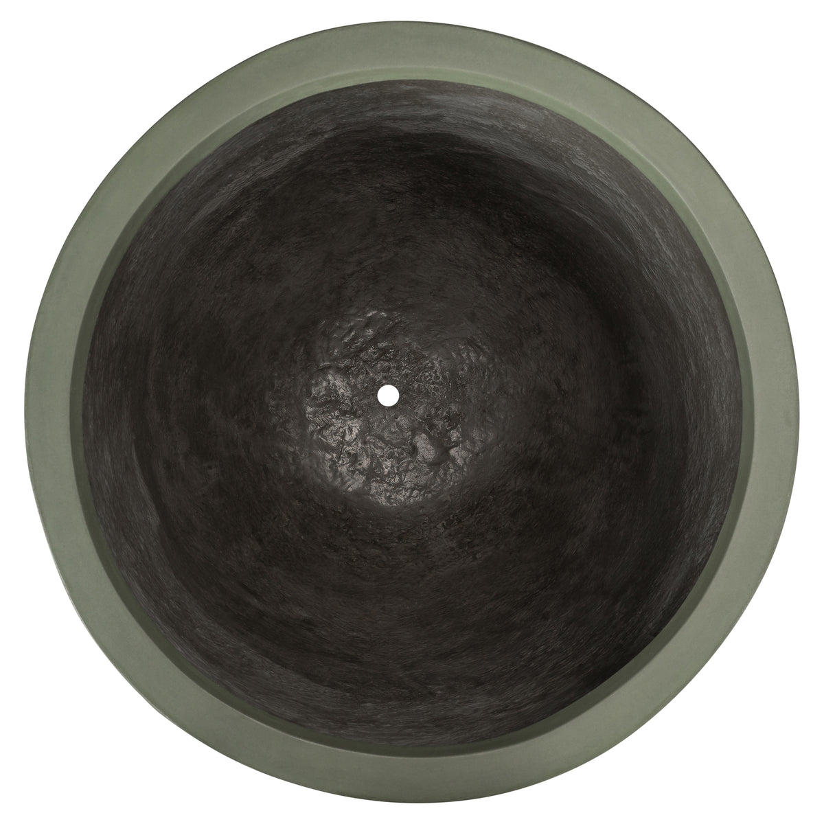 Velia 67cm Concrete Round Planter Set, Olive Green