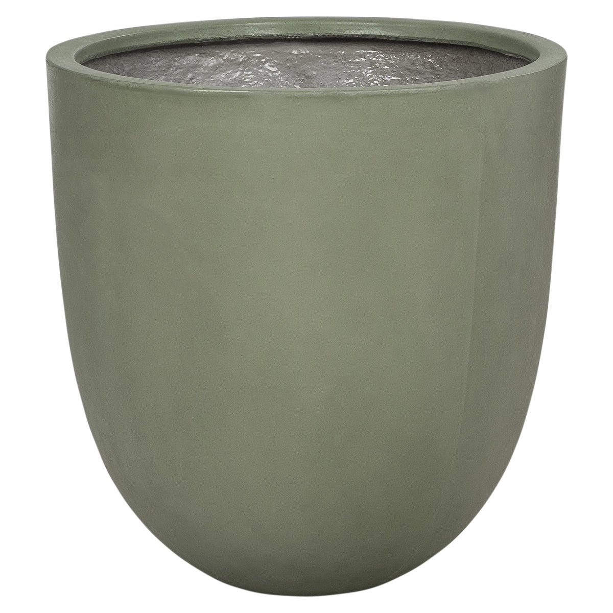 Velia 67cm Concrete Round Planter Set, Olive Green