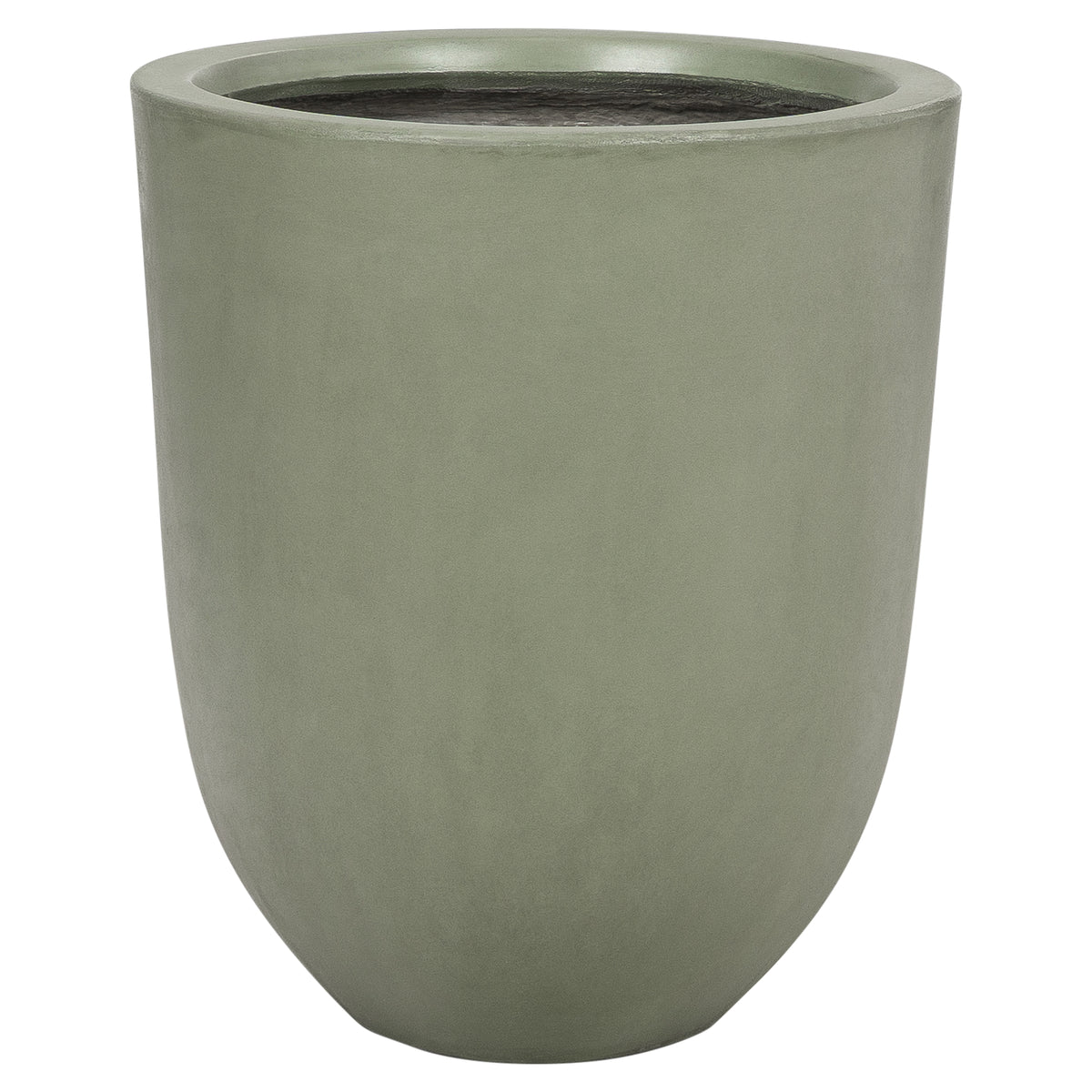 Velia 67cm Concrete Round Planter Set, Olive Green