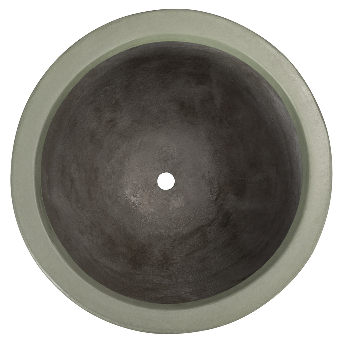 Velia 67cm Concrete Round Planter Set, Olive Green