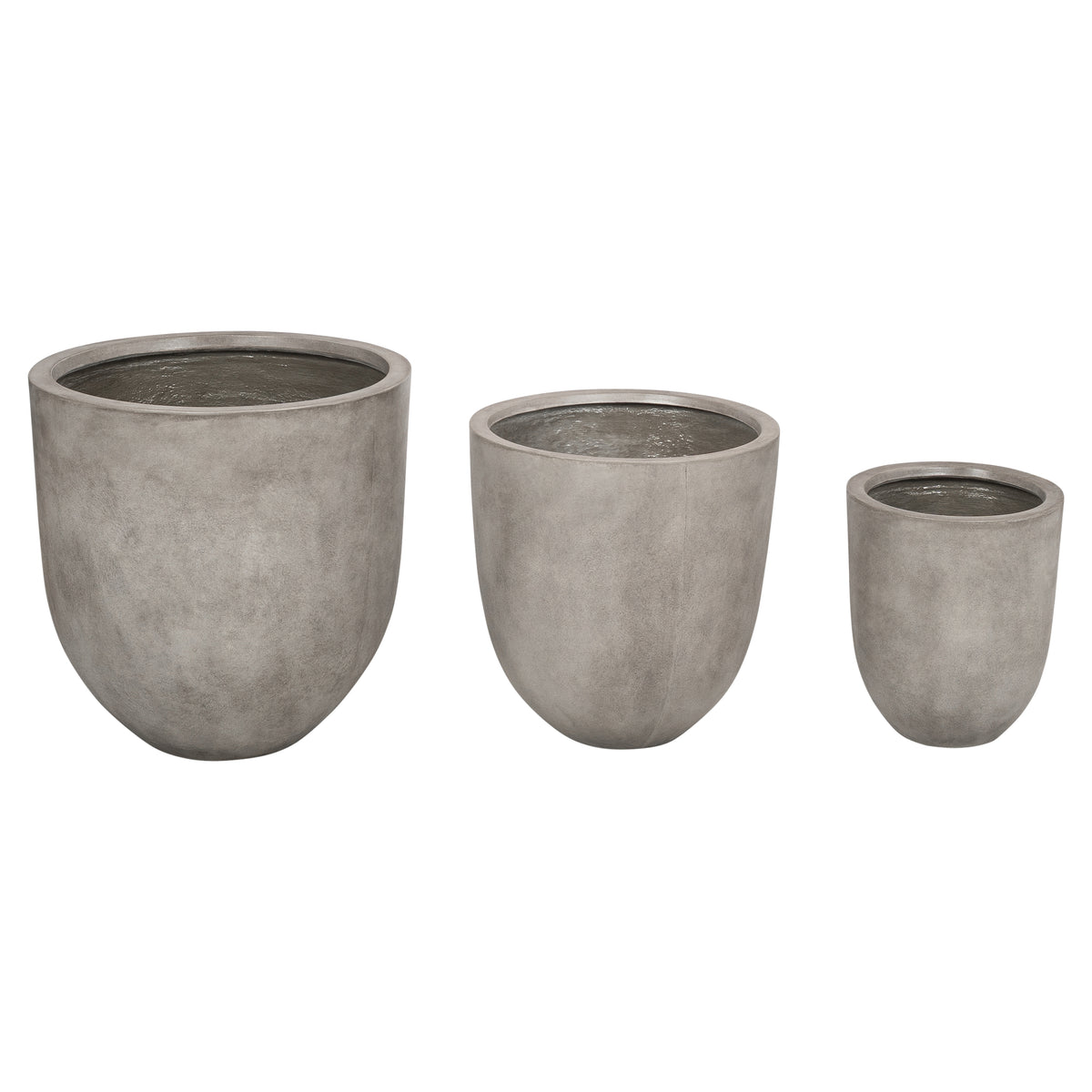 Velia 67cm Concrete Round Planter Set, Weathered Cement