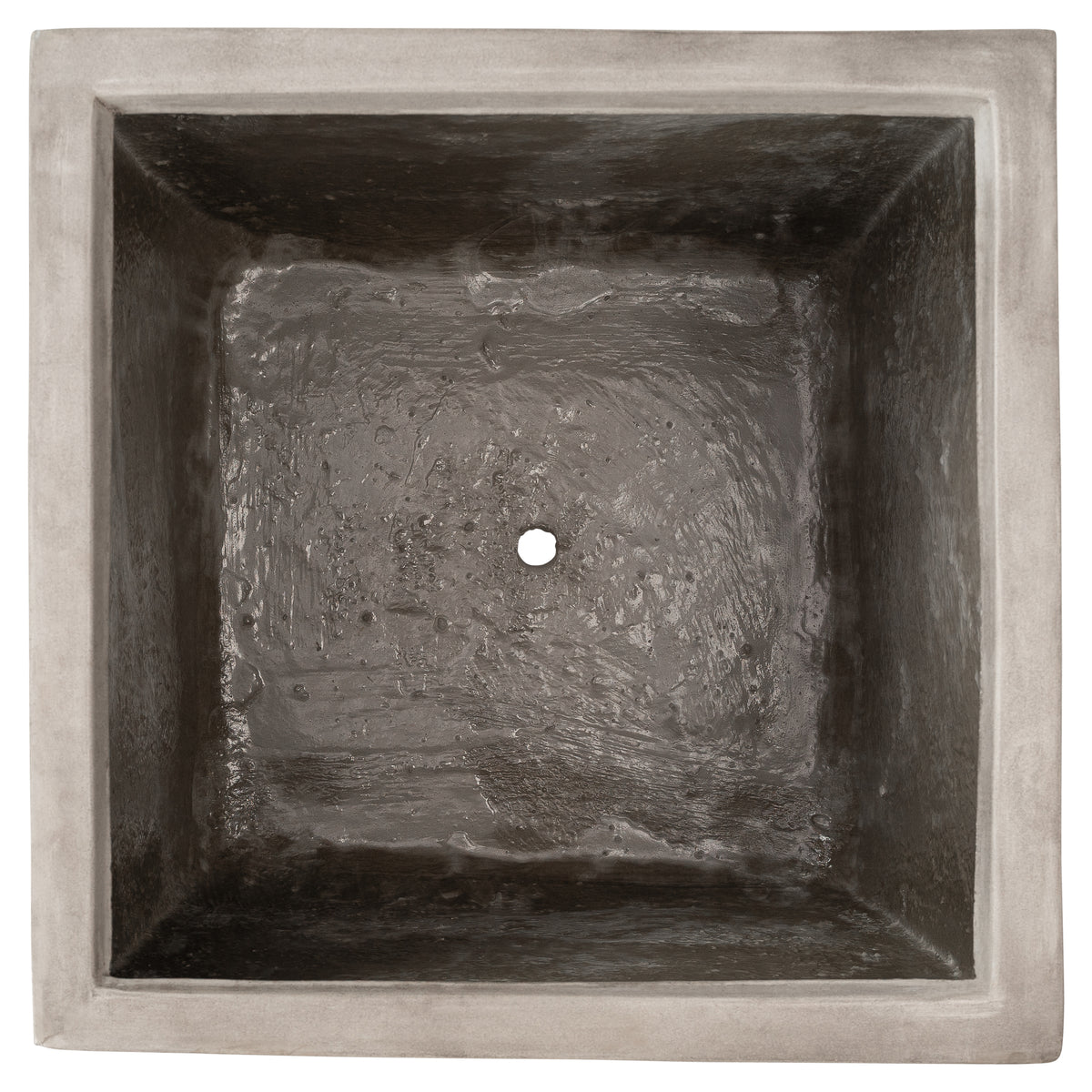 Vela 60cm Concrete Square Planter Set, Weathered Cement
