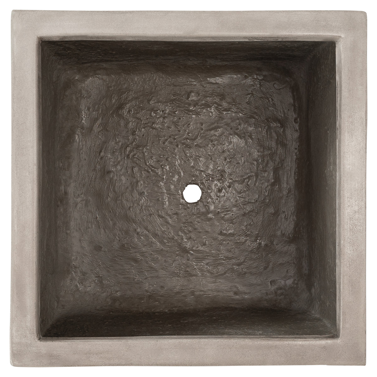 Vela 60cm Concrete Square Planter Set, Weathered Cement