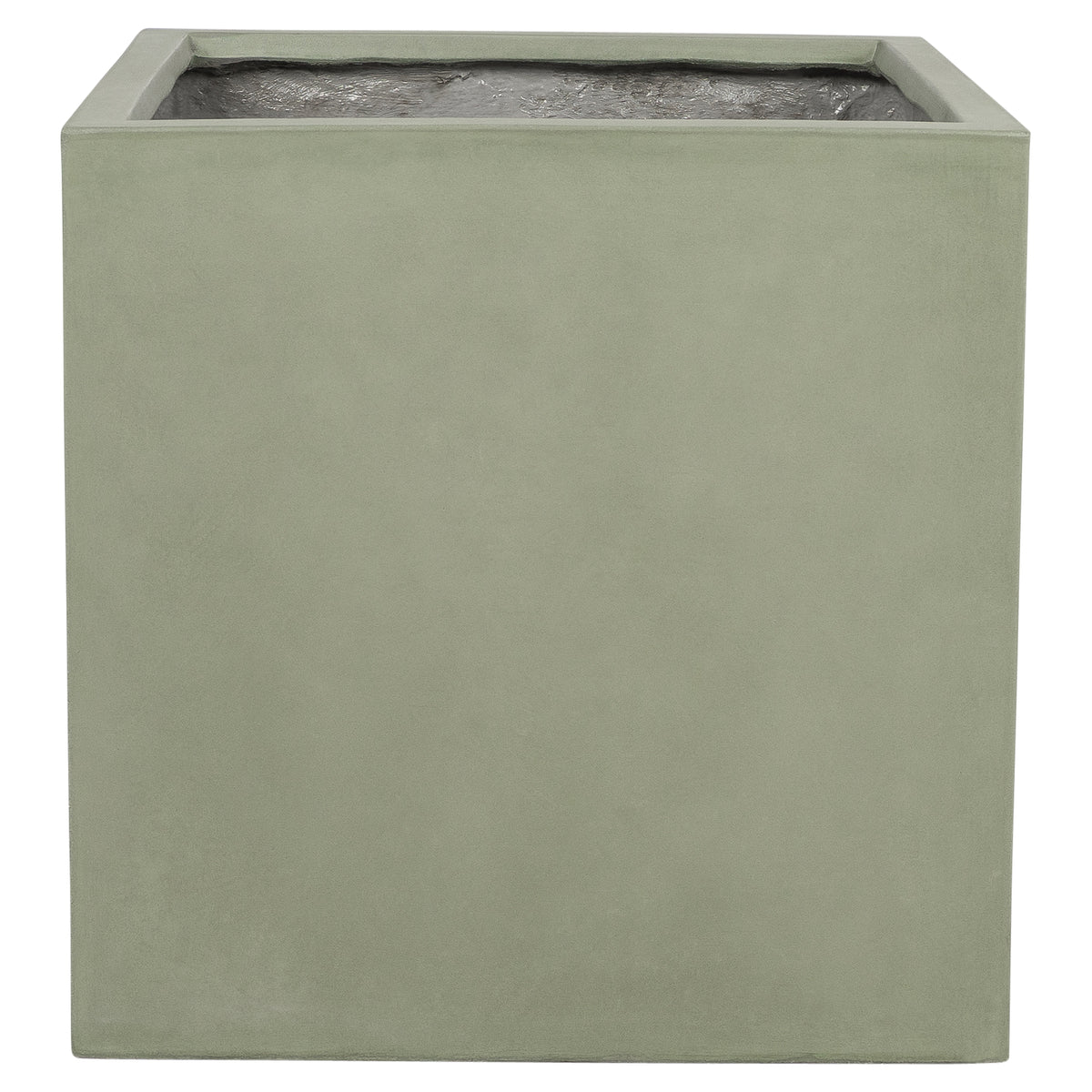 Vela 60cm Concrete Square Planter Set, Olive Green