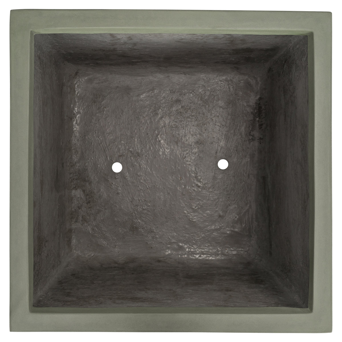 Vela 60cm Concrete Square Planter Set, Olive Green