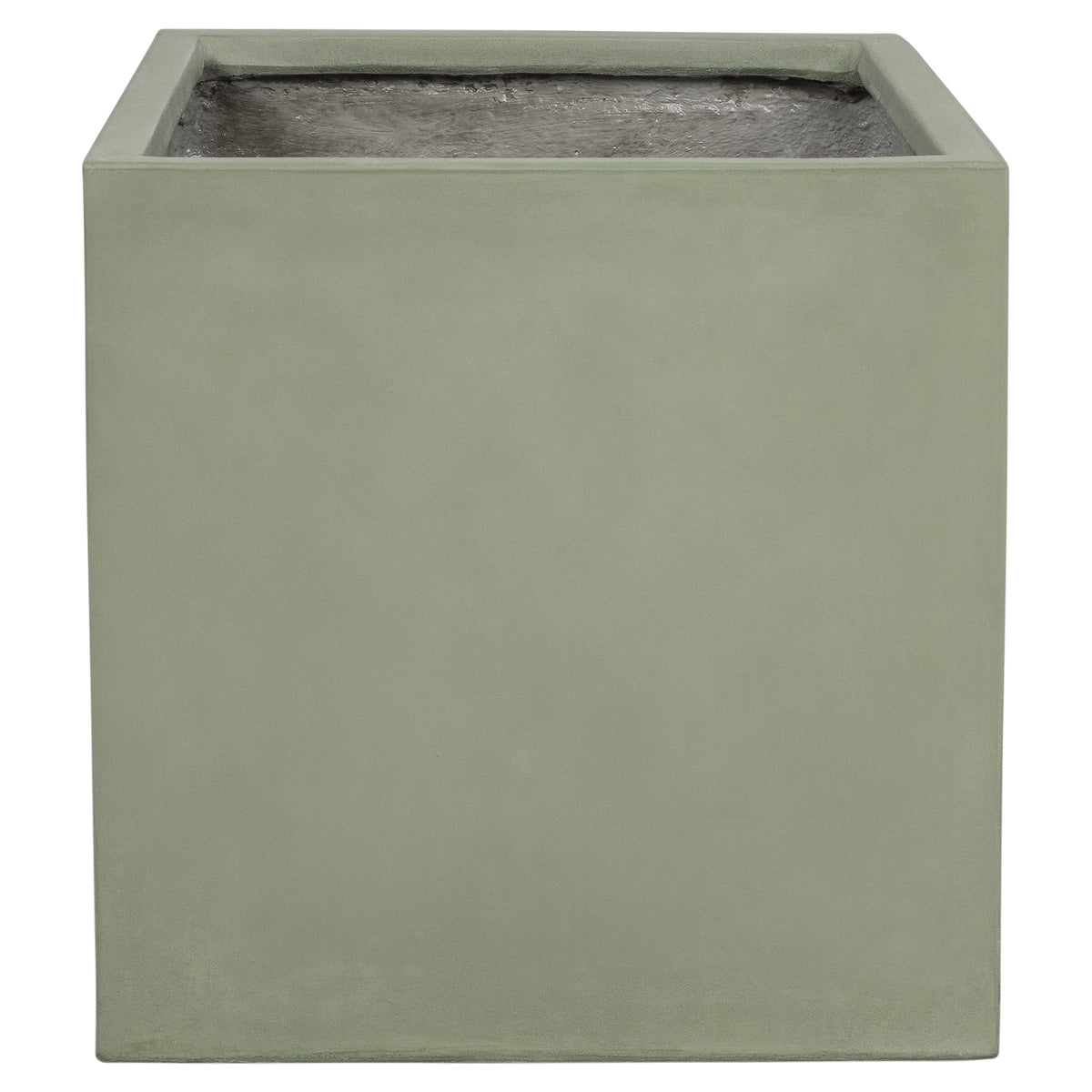 Vela 60cm Concrete Square Planter Set, Olive Green