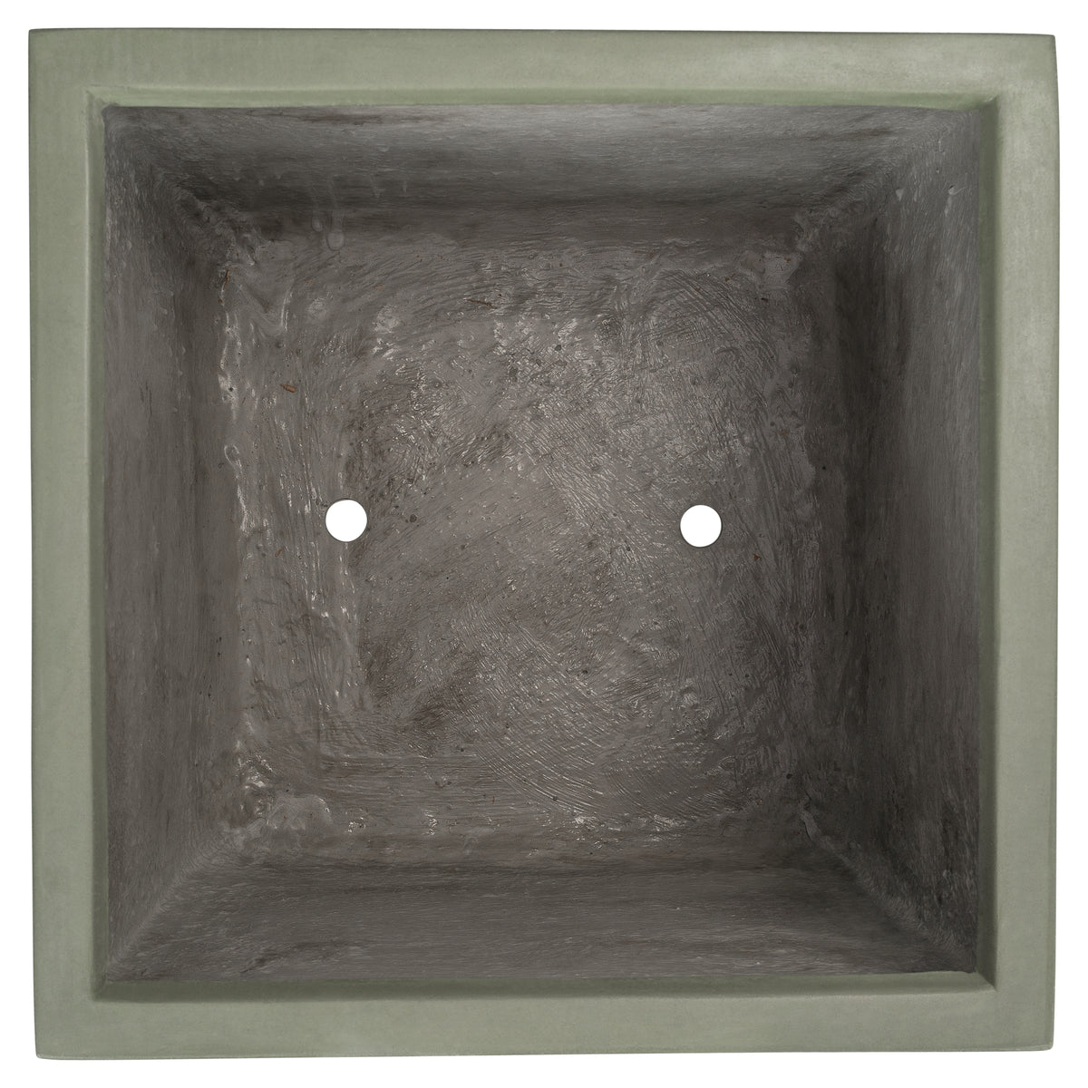 Vela 60cm Concrete Square Planter Set, Olive Green