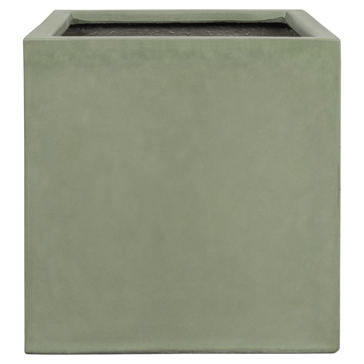 Vela 60cm Concrete Square Planter Set, Olive Green