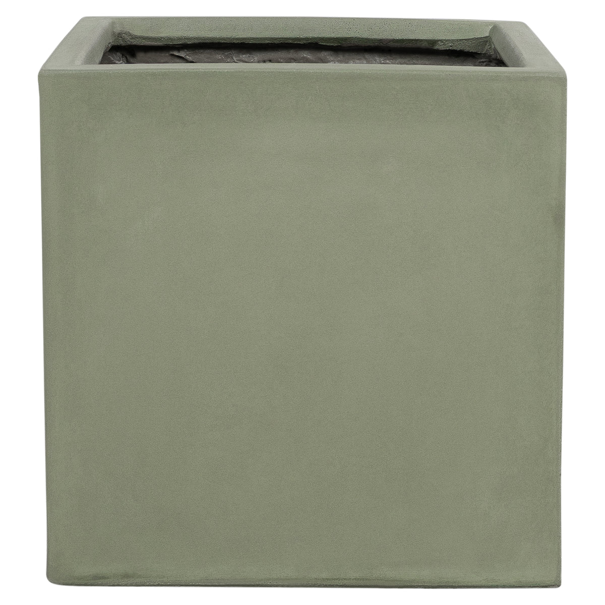 Vela 60cm Concrete Square Planter Set, Olive Green