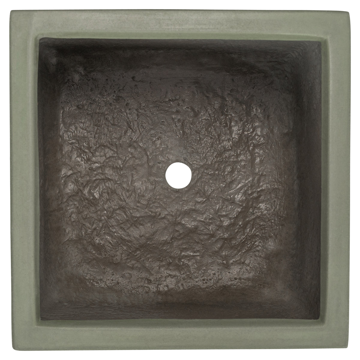 Vela 60cm Concrete Square Planter Set, Olive Green