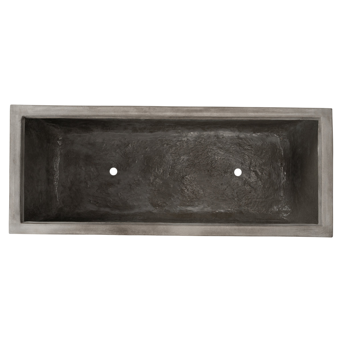 Caldera 100cm Concrete Trough Planter Set, Weathered Cement