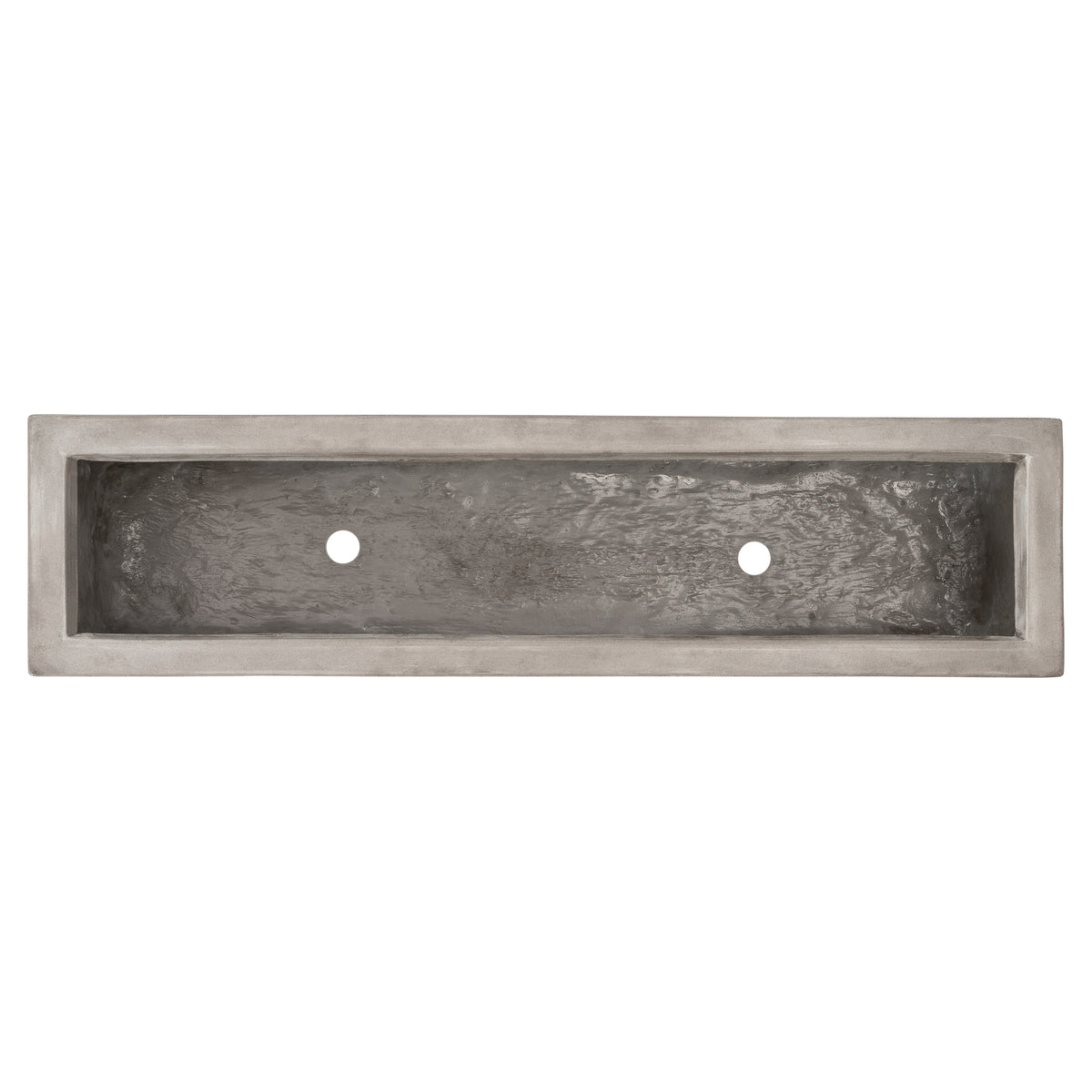 Caldera 100cm Concrete Trough Planter Set, Weathered Cement