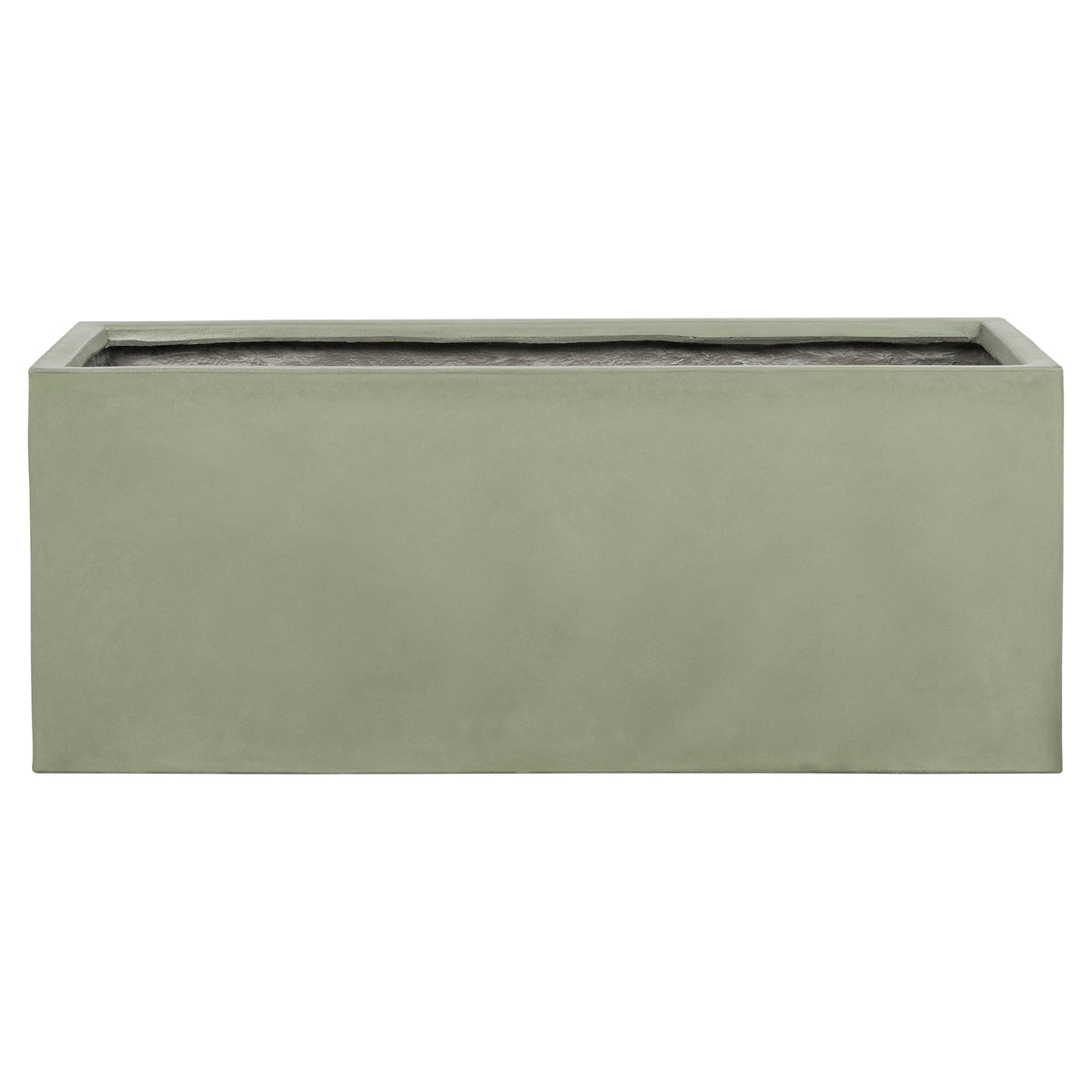 Caldera 100cm Concrete Trough Planter Set, Olive Green