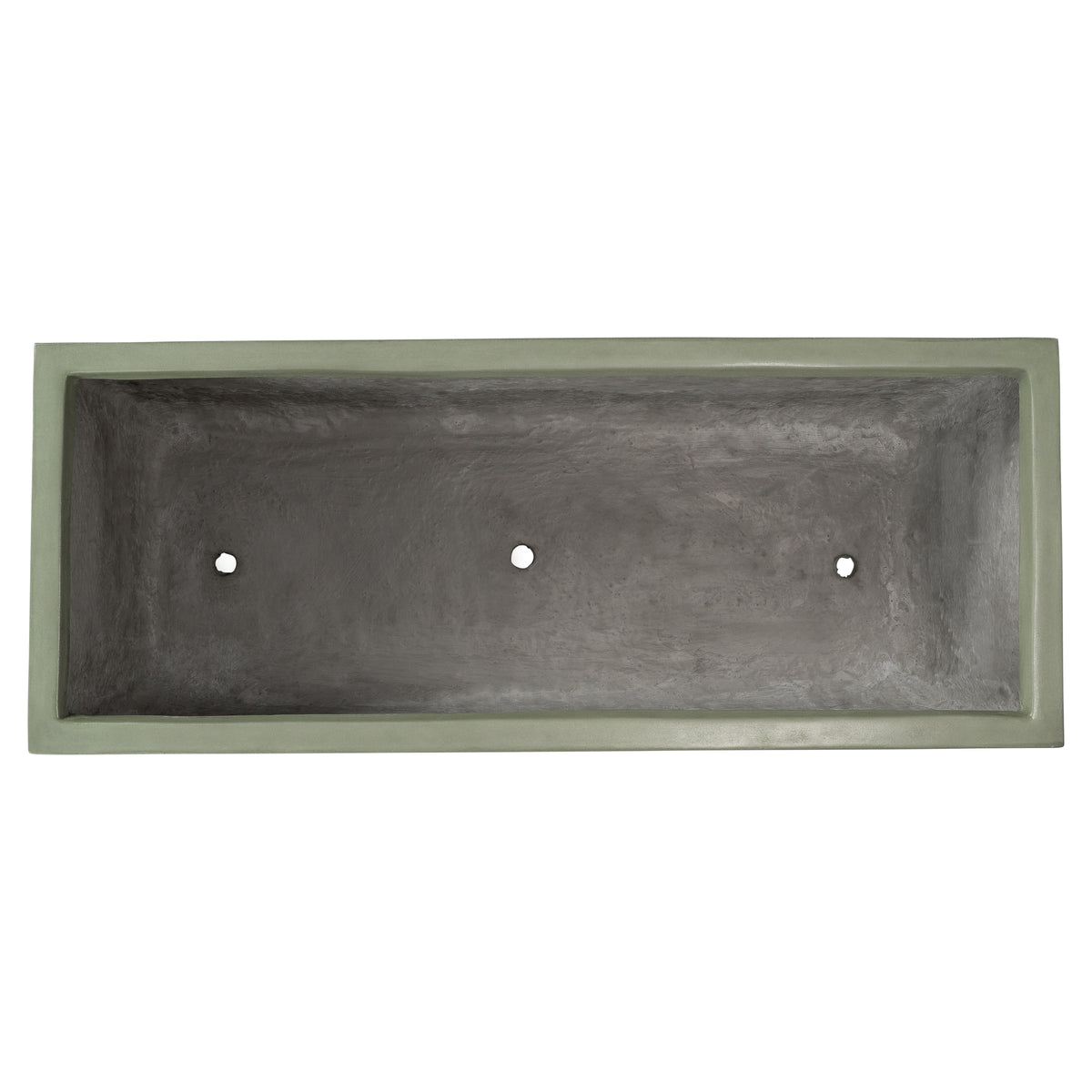 Caldera 100cm Concrete Trough Planter Set, Olive Green