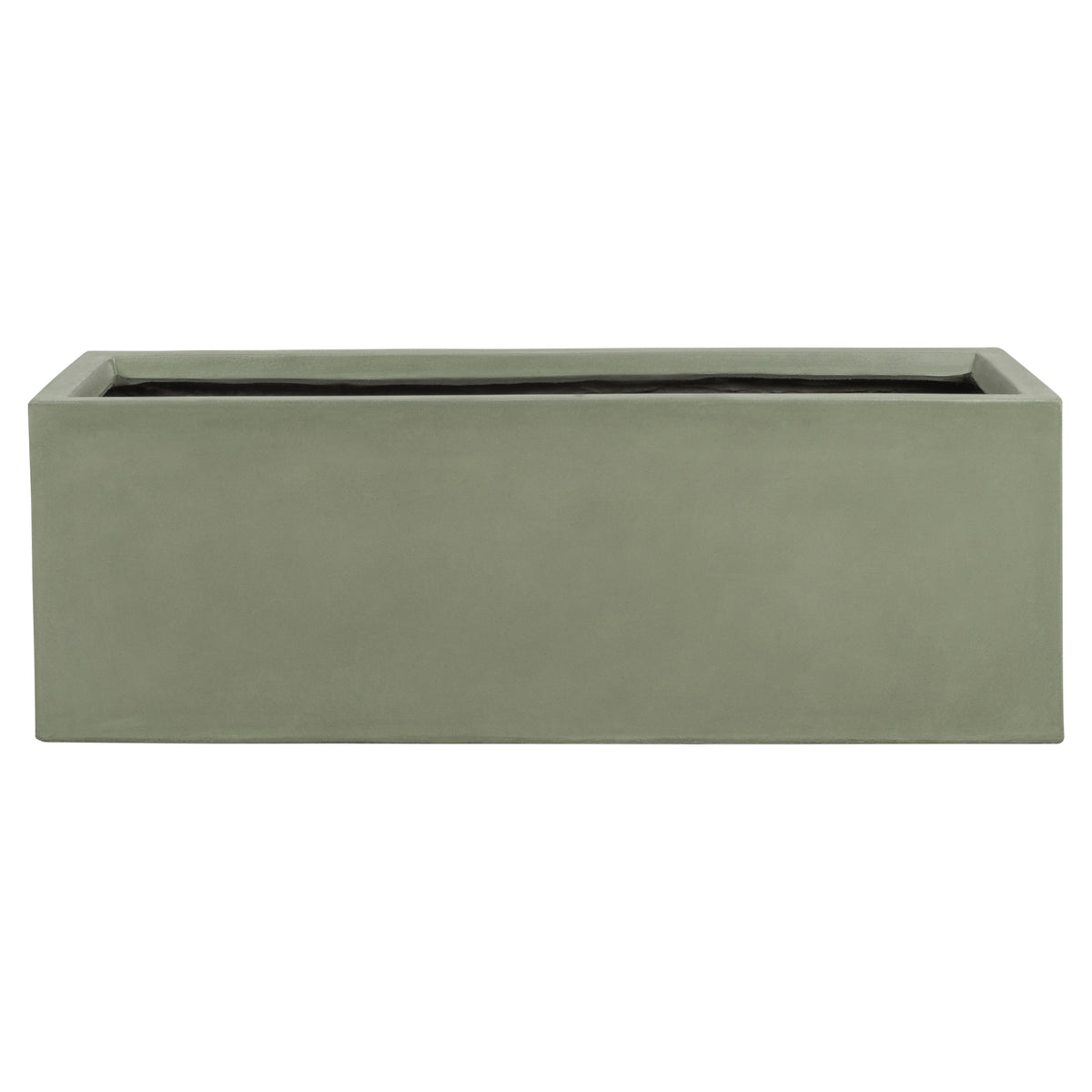Caldera 100cm Concrete Trough Planter Set, Olive Green
