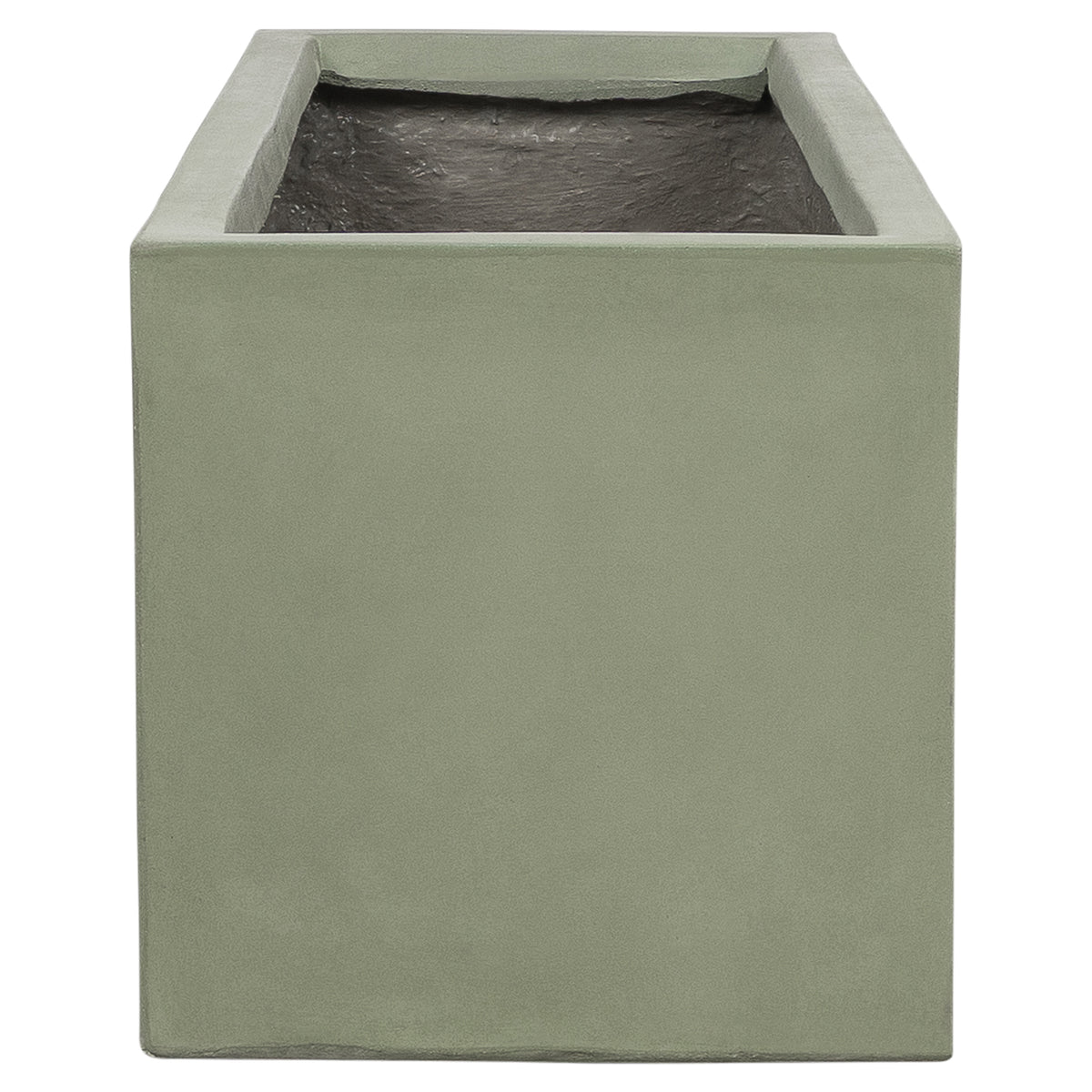 Caldera 100cm Concrete Trough Planter Set, Olive Green