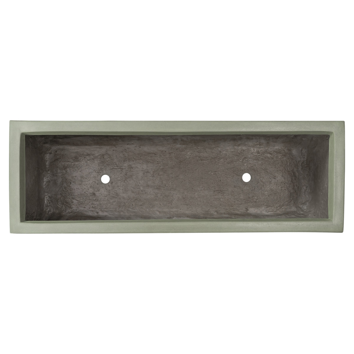 Caldera 100cm Concrete Trough Planter Set, Olive Green