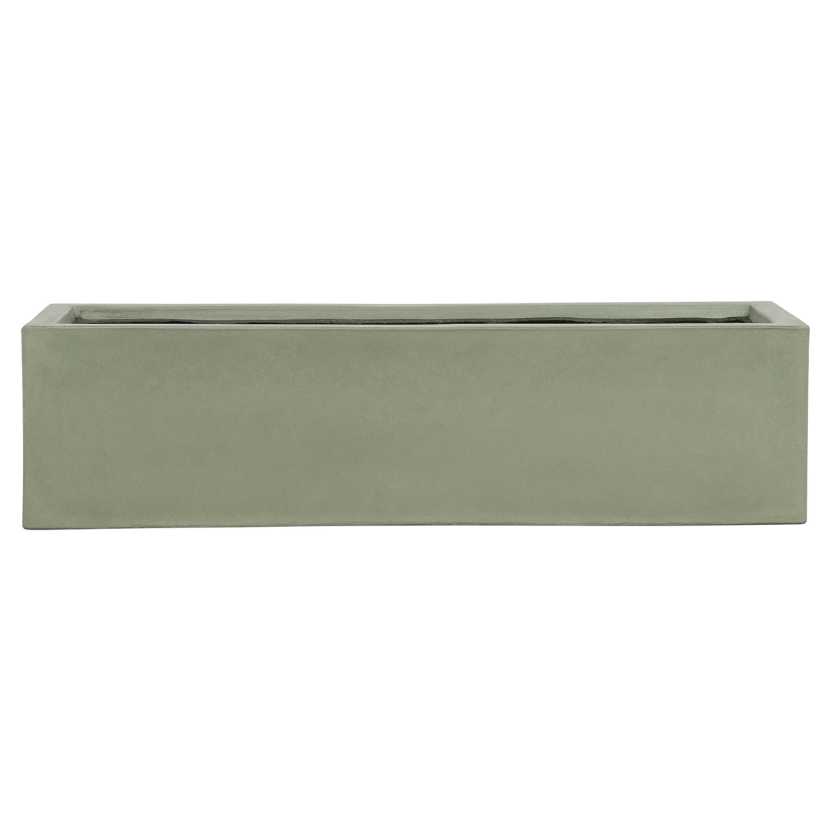 Caldera 100cm Concrete Trough Planter Set, Olive Green