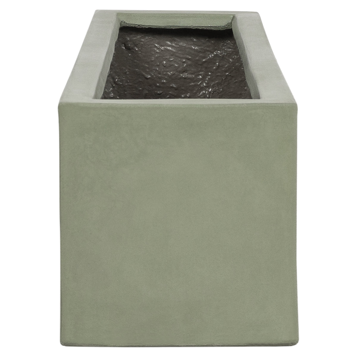 Caldera 100cm Concrete Trough Planter Set, Olive Green