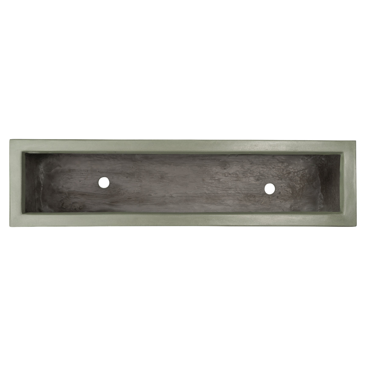 Caldera 100cm Concrete Trough Planter Set, Olive Green