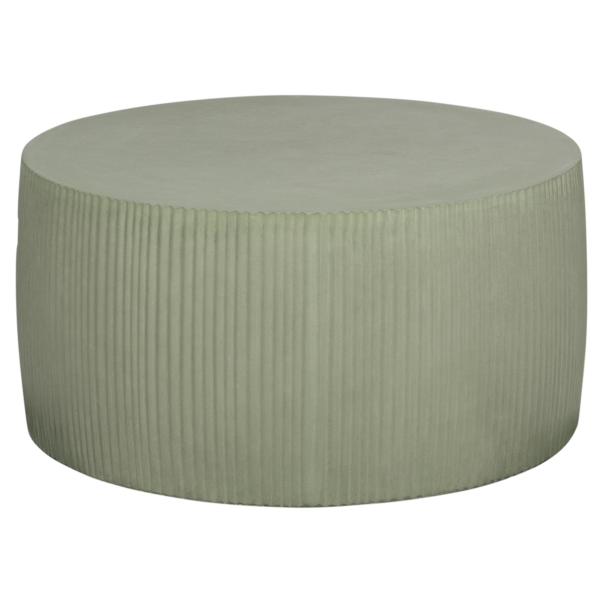 Olea 90cm Concrete Drum Coffee Table, Olive Green
