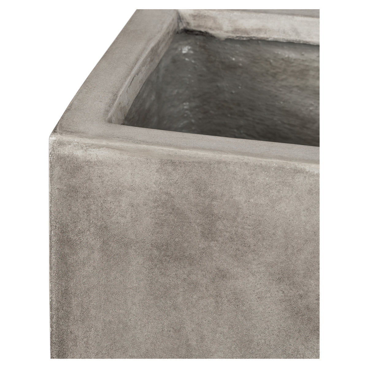 Caldera 80x30x70cm Concrete Trough Planter, Weathered Cement