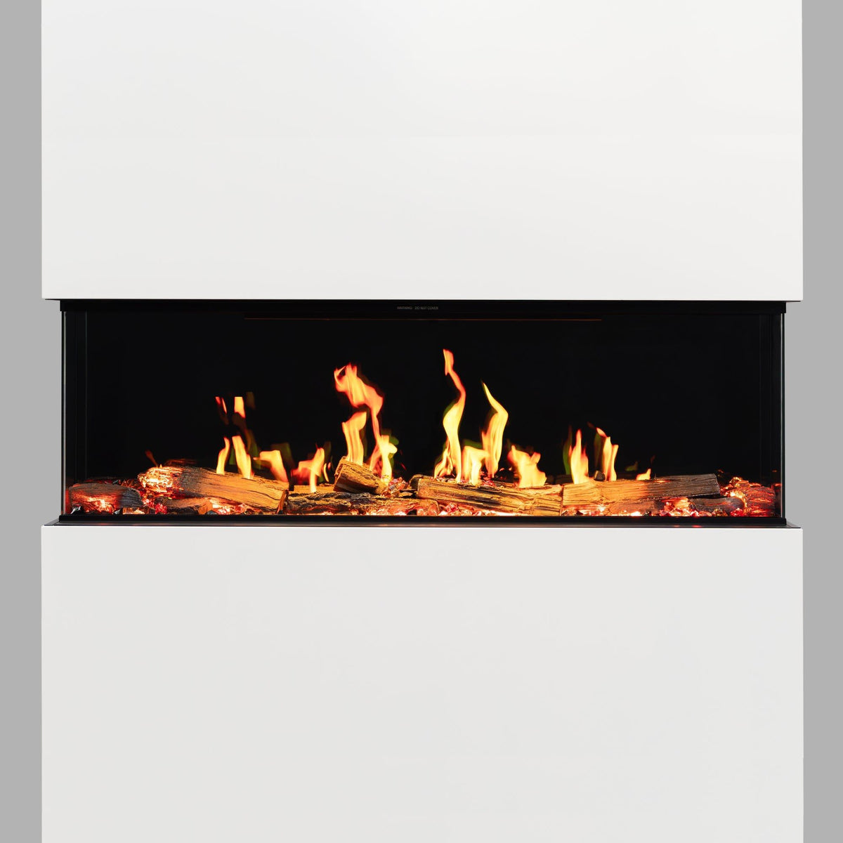 Eldfell Small 3-Sided Electric Panoramic Fireplace, Black