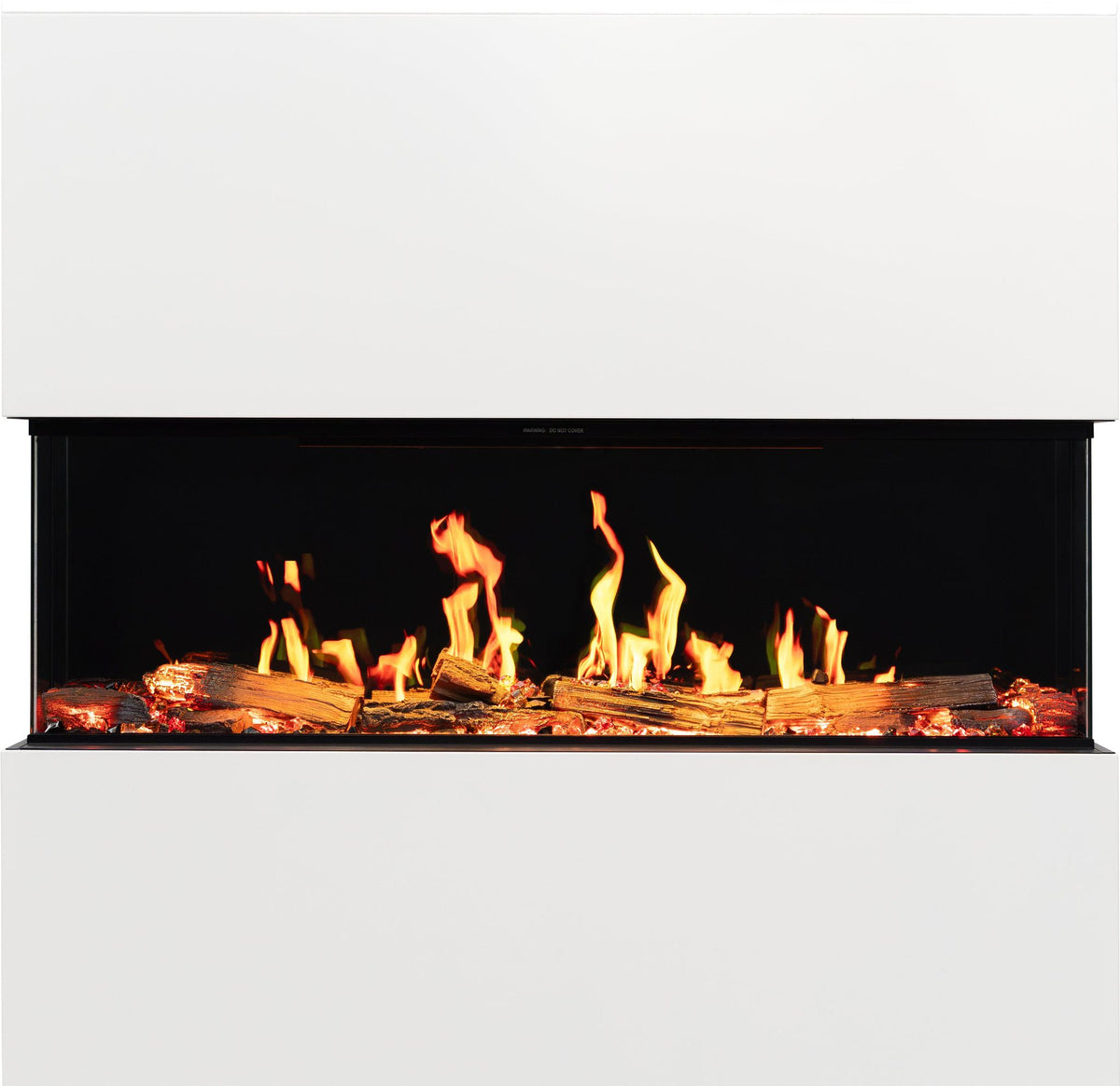 Eldfell Small 3-Sided Electric Panoramic Fireplace, Black