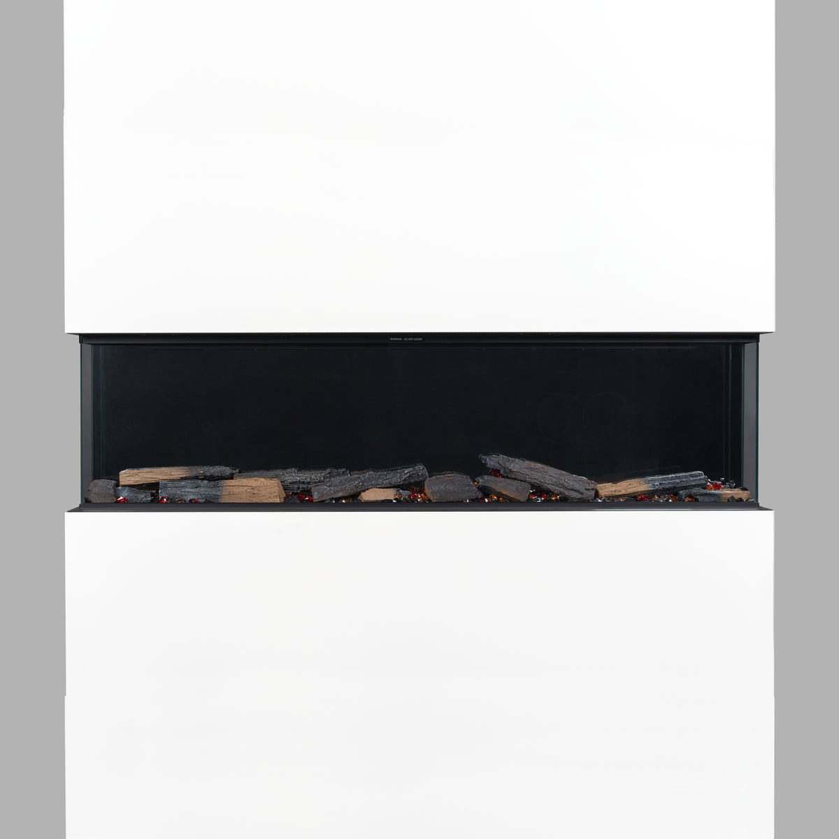 Eldfell Medium 3-Sided Electric Panoramic Fireplace, Black