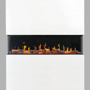 Eldfell Medium 3-Sided Electric Panoramic Fireplace, Black