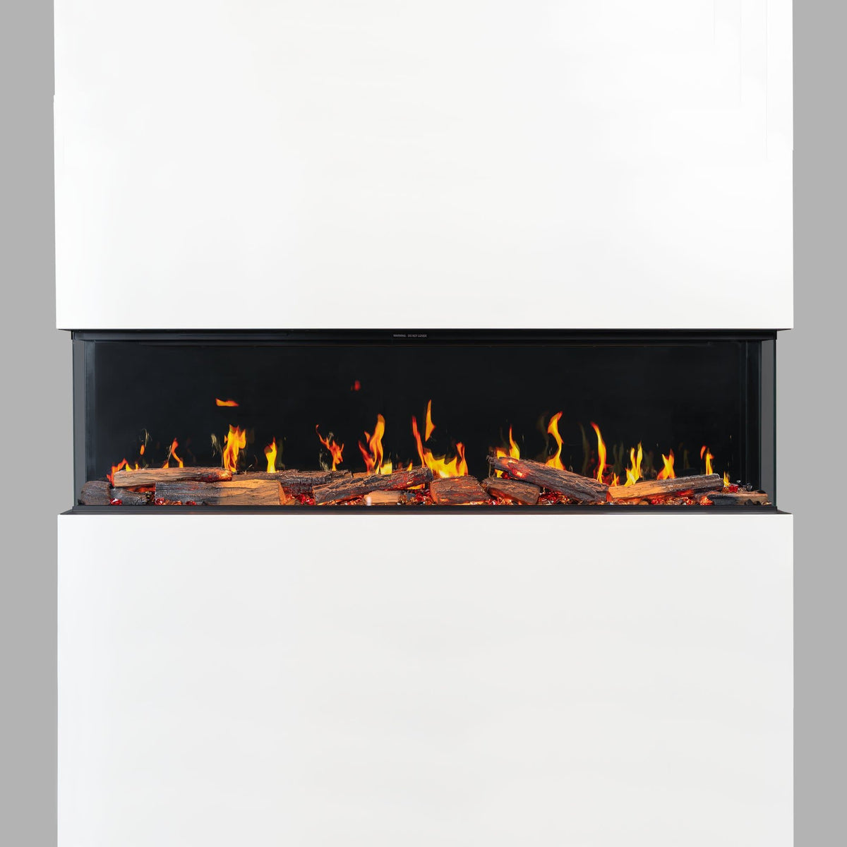 Eldfell Medium 3-Sided Electric Panoramic Fireplace, Black