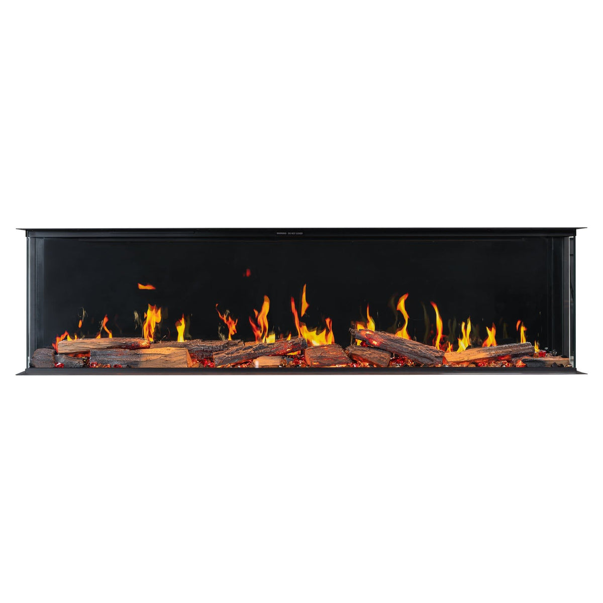 Eldfell Medium 3-Sided Electric Panoramic Fireplace, Black