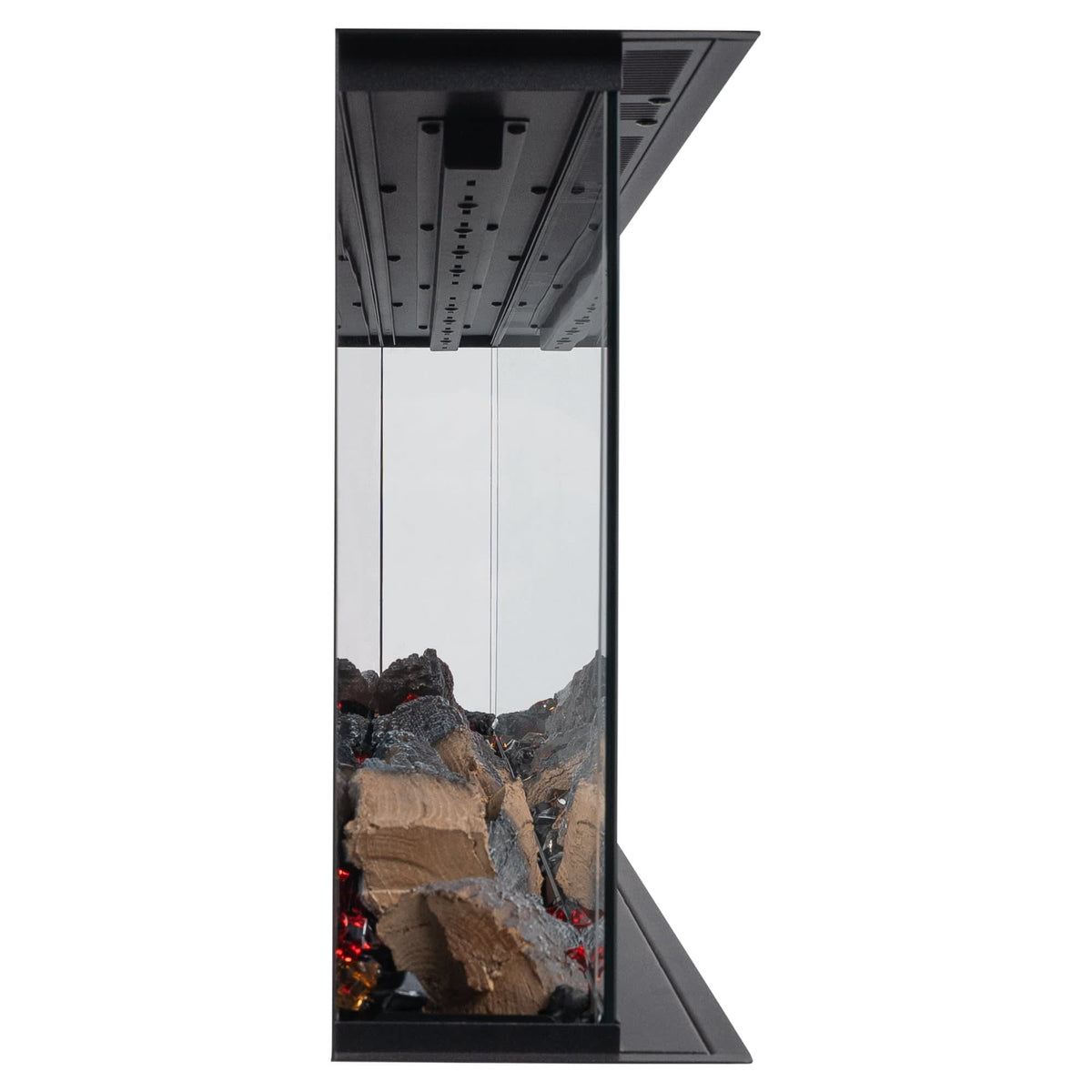 Eldfell Medium 3-Sided Electric Panoramic Fireplace, Black