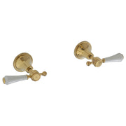 Lillian Lever Wall Stops, White Handle Gold PVD