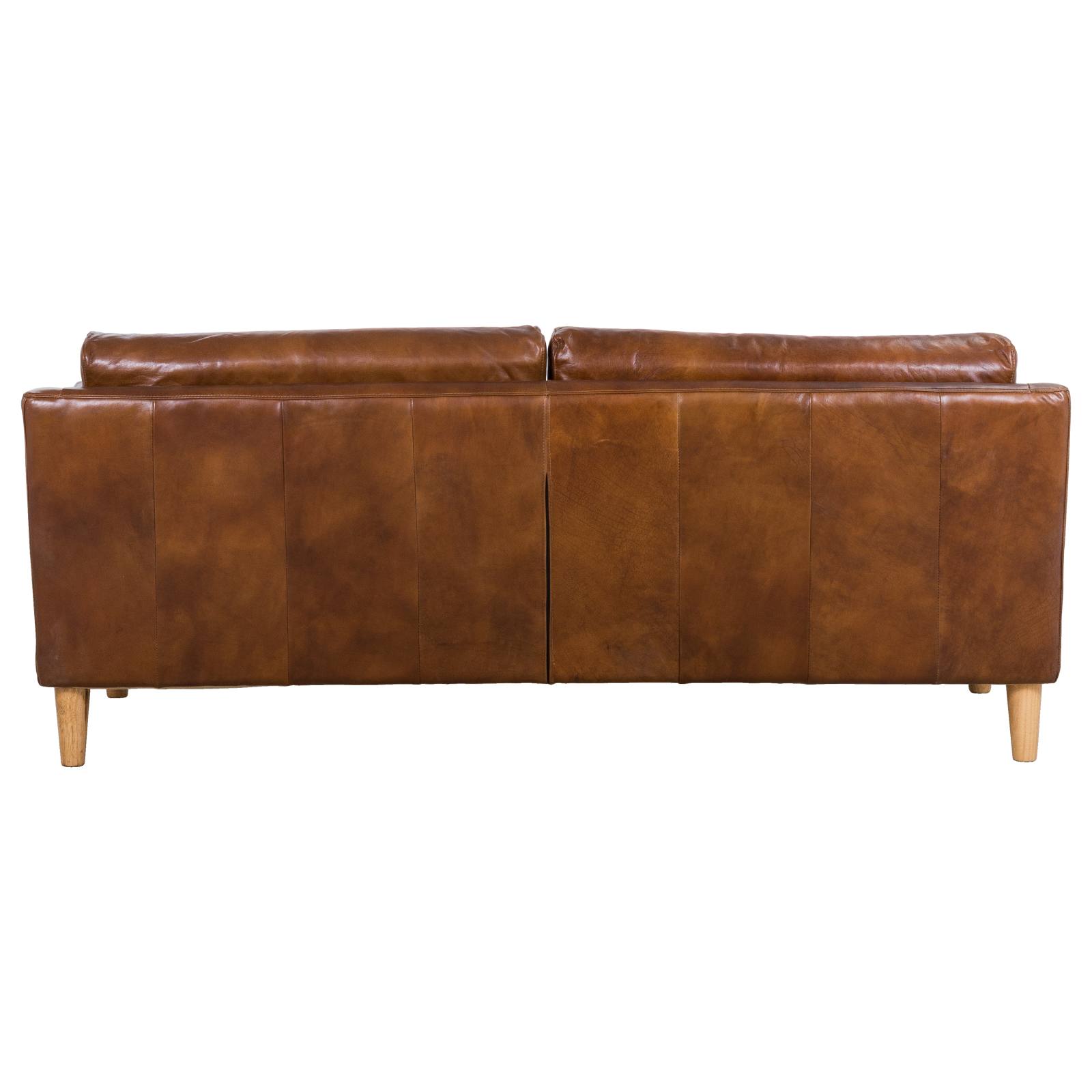 Nordic 3 Seater Leather Sofa, Sienna Brown
