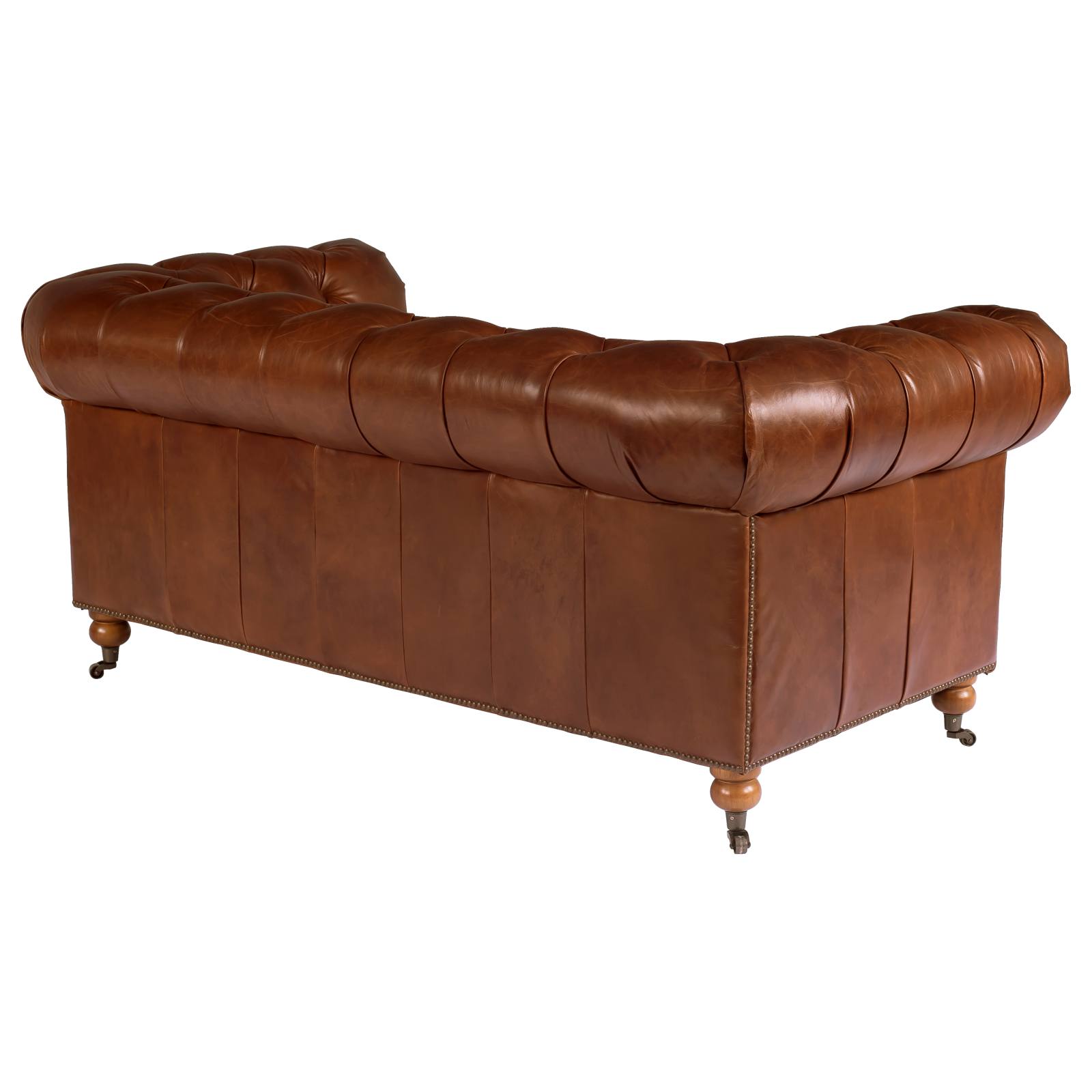 Sheffield 2 Seater Leather Sofa, Vintage Whiskey