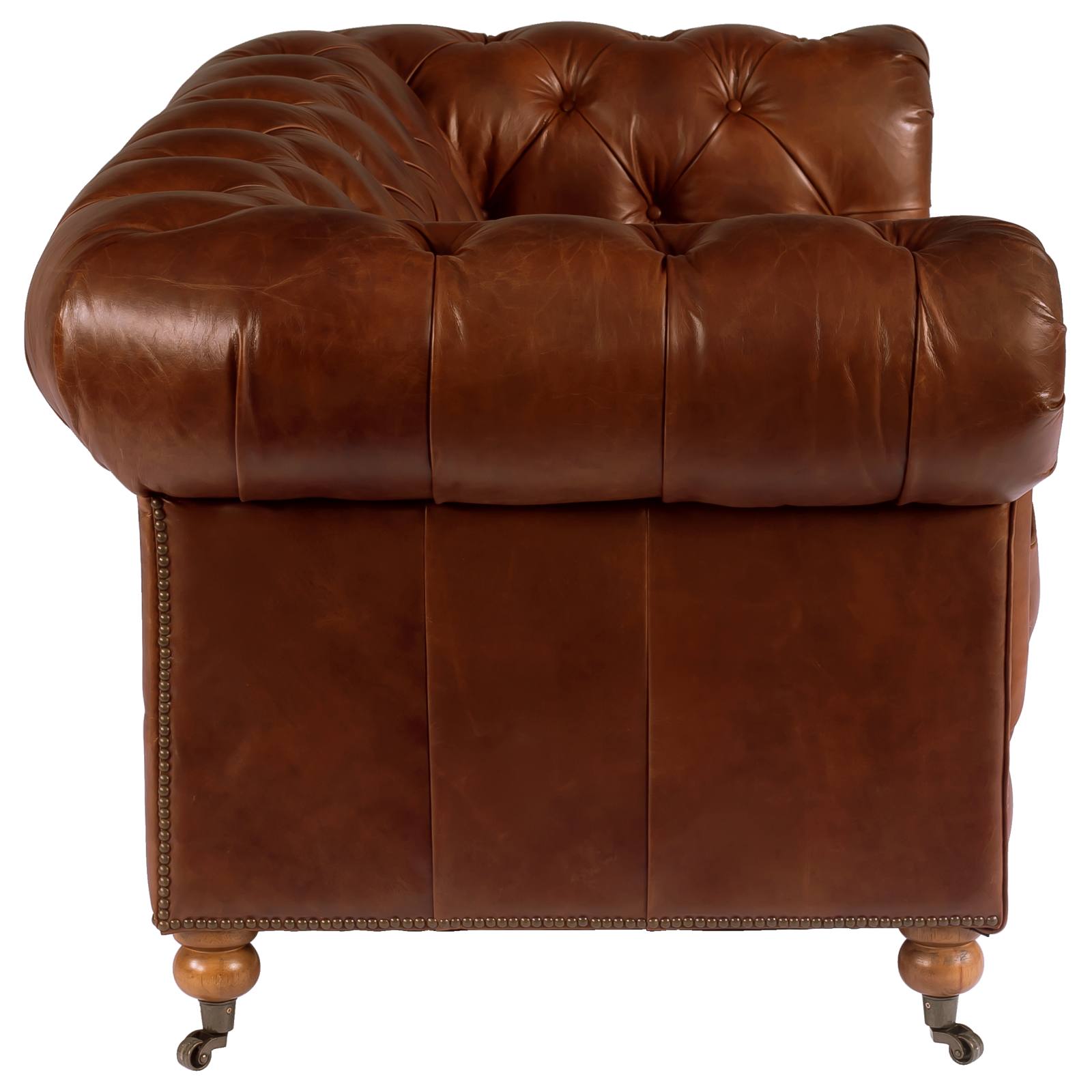 Sheffield 2 Seater Leather Sofa, Vintage Whiskey