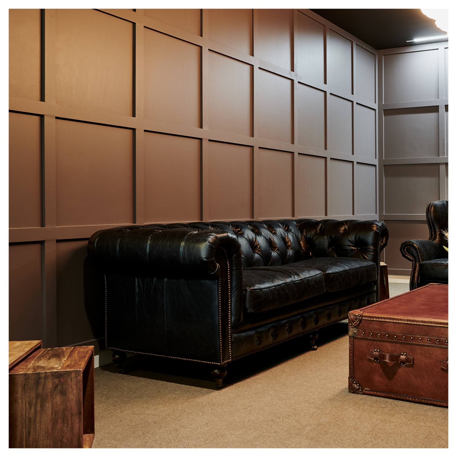 Sheffield 3 Seater Leather Sofa Black