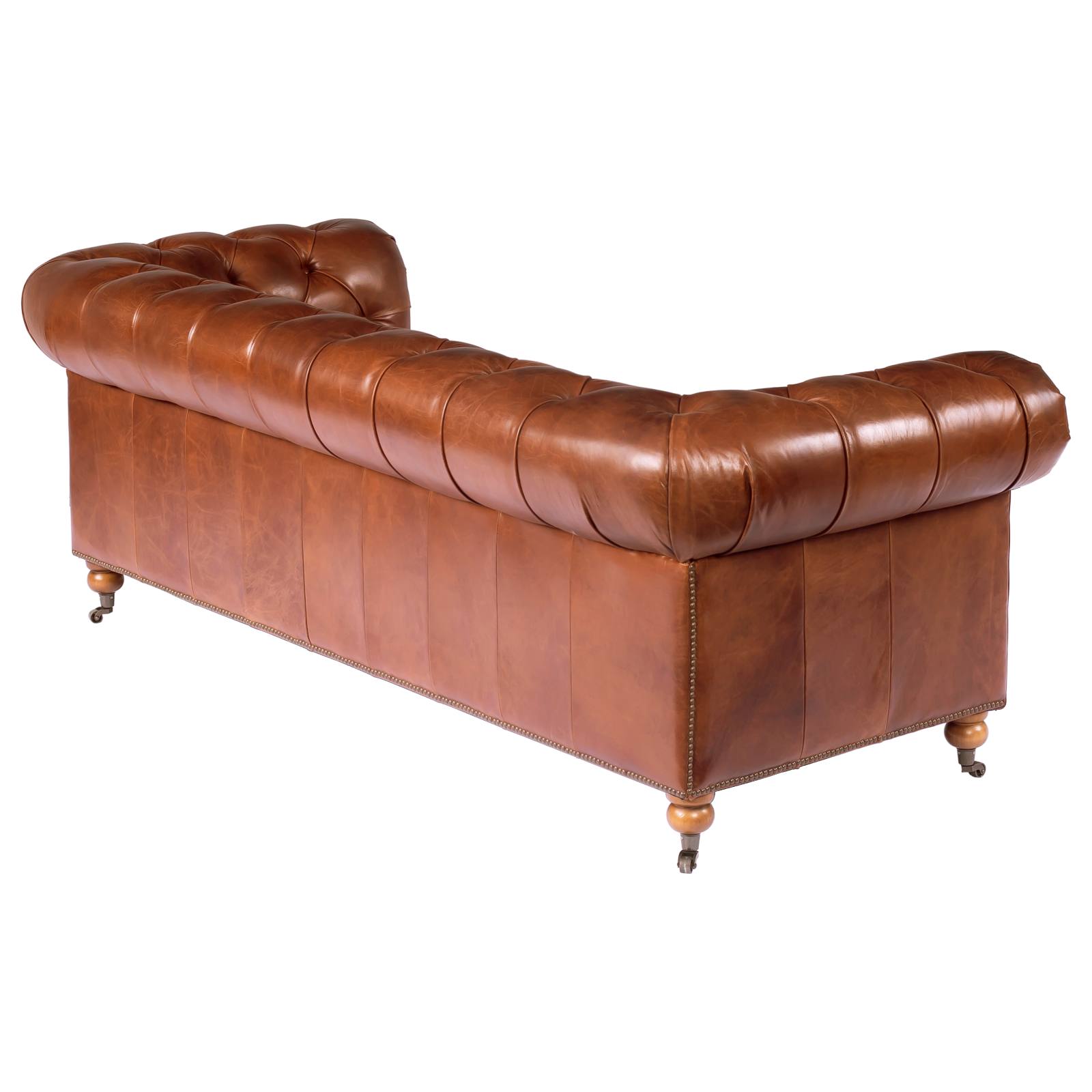 Sheffield 3 Seater Leather Sofa, Vintage Whiskey