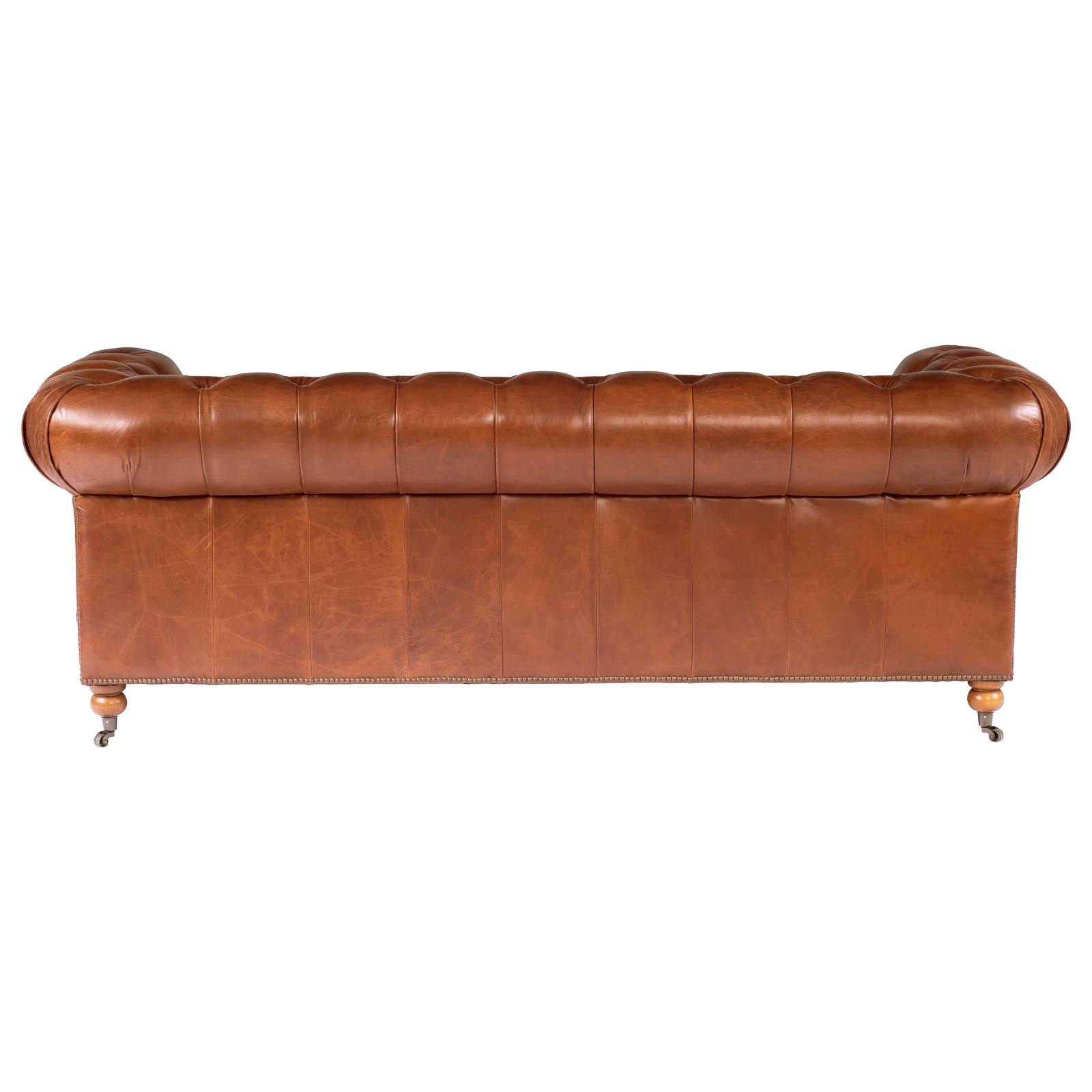 Sheffield 3 Seater Leather Sofa, Vintage Whiskey
