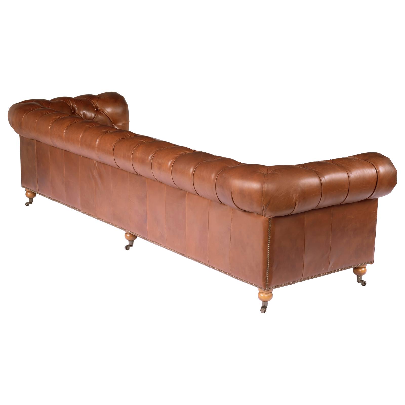 Sheffield 4 Seater Leather Sofa, Vintage Whiskey