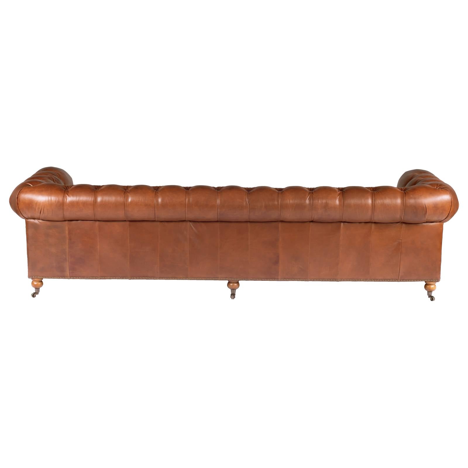 Sheffield 4 Seater Leather Sofa, Vintage Whiskey
