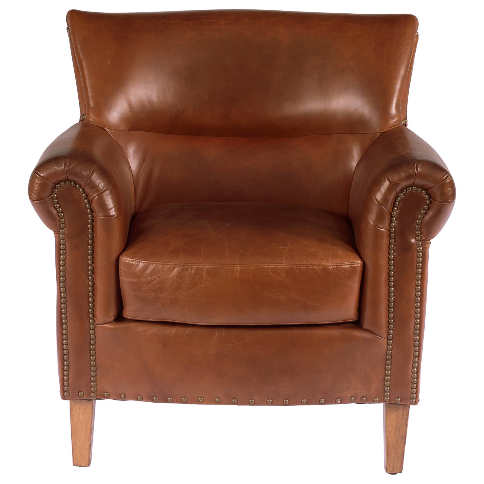 Lodge Leather Armchair, Vintage Whiskey